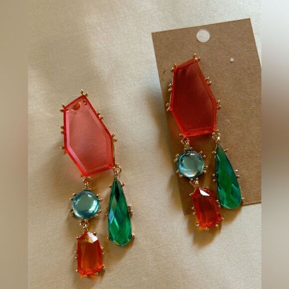 bohemian multicolor earrings A491 - Picture 2 of 4